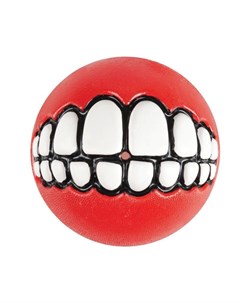 Игрушка для собак Grinz S мяч с принтом зубы и отверстием для лакомства Красный 49 мм Rogz