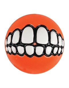Игрушка для собак Grinz S мяч с принтом зубы и отверстием для лакомства Оранжевый 49 мм Rogz