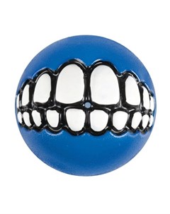 Игрушка для собак Grinz S мяч с принтом зубы и отверстием для лакомства Синий 49 мм Rogz