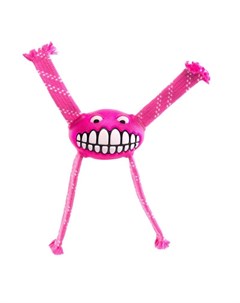 Игрушка для собак Flossy Grinz M с принтом зубы и пищалкой розовая 210 мм Rogz