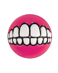 Игрушка для собак Grinz S мяч с принтом зубы и отверстием для лакомства Розовый 49 мм Rogz