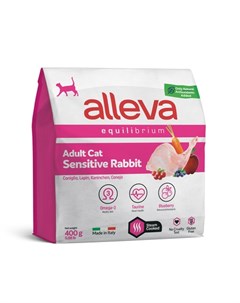 Equilibrium Sensitive Сухой корм для взрослых кошек с кроликом 400 гр Alleva