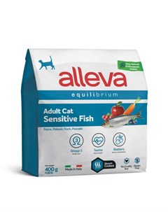 Equilibrium Sensitive Сухой корм для взрослых кошек с рыбой 400 гр Alleva