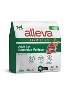 Equilibrium Sensitive Сухой корм для взрослых кошек с олениной 400 гр Alleva