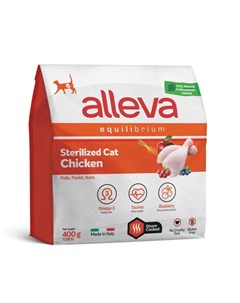 Equilibrium Сухой корм для кастрированных котов и стерилизованных кошек с курицей 400 гр Alleva