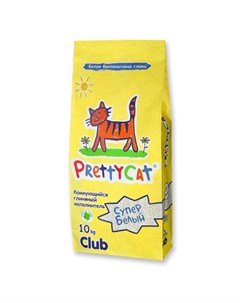 PrettyCat Супер Белый Комкующийся глиняный наполнитель для кошек 10 кг Prettycat