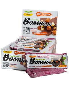 Батончик протеиновый Natural Bar Шоколад и фундук упаковка 20 шт 60 г Bombbar