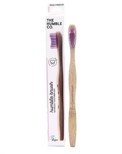 Зубная щетка из бамбука фиолетовая средней жесткости Humble