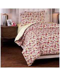 Комплект постельного белья Розовый сад 1 5 спальный зел цв 100 хлопок сатин сорочка Santalino
