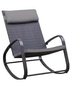 Кресло качалка Colidar искусственный ротанг темно коричневое 84x63 см Без бренда