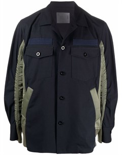 Куртка рубашка с контрастными вставками Sacai