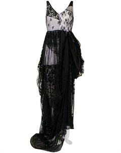 Платье с кружевными вставками и драпировкой Dolce & gabbana pre-owned