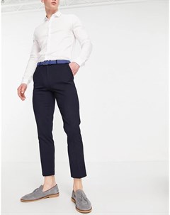 Темно синие зауженные брюки из переработанных материалов Burton menswear