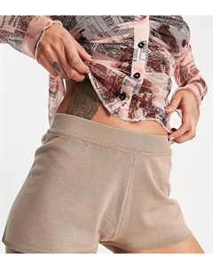 Вязаные короткие шорты светло бежевого цвета от комплекта Asyou