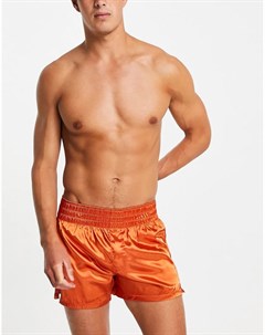 Оранжевые атласные боксеры с широким поясом Asos design
