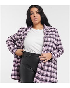 Оversized пиджак в розовую и черную клетку в винтажном стиле Heartbreak plus