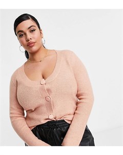 Розовый кардиган с овальным вырезом ASOS DESIGN Curve Asos curve