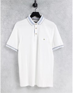Белая футболка поло с окантовкой Burton Popcorn Burton menswear