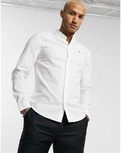 Белая оксфордская приталенная рубашка Tommy jeans