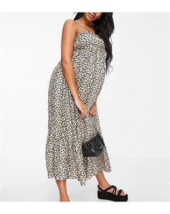 Сарафан миди на бретельках с защипами и звериным принтом ASOS DESIGN Maternity Asos maternity