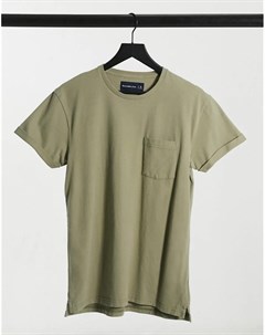 Плотная футболка серо зеленого цвета Abercrombie & fitch
