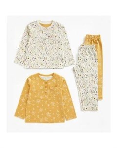 Пижамы Цветочная поляна 2 шт желтый белый Mothercare