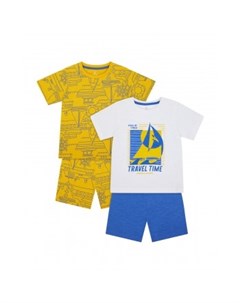 Пижамы Время путешествий 2 шт белый синий желтый Mothercare
