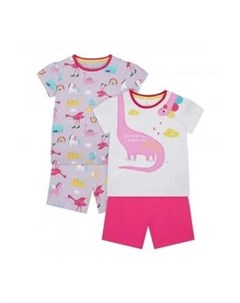 Пижамы Динозаврик 2 шт белый розовый серый Mothercare