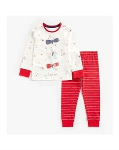 Пижама Бабочки красный белый Mothercare