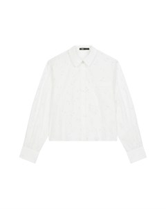 Белая блузка с перфорированной вышивкой Maje