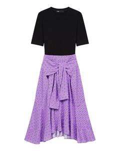 Черно фиолетовое комбинированное платье Maje