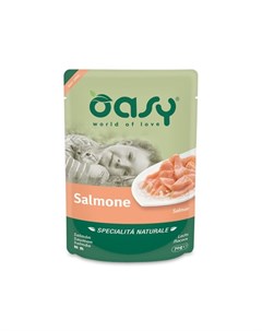Wet cat Specialita Naturali Salmon дополнительное питание для кошек с лососем в паучах 70 г Oasy