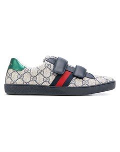 Кроссовки с узором в виде логотипов и полосками Gucci kids