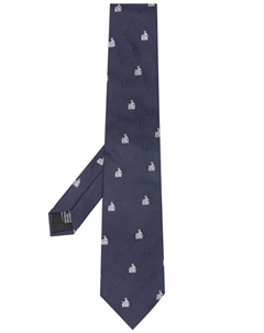 Шелковый галстук с вышитым логотипом Lanvin