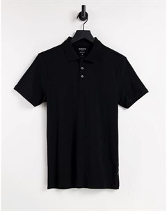 Черная облегающая футболка поло Burton Burton menswear