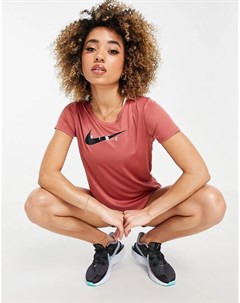 Кирпичный топ с короткими рукавами и логотипом галочкой Nike running