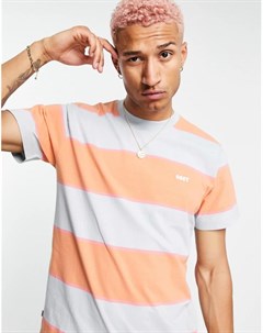 Оранжевая полосатая футболка Мarlon Obey