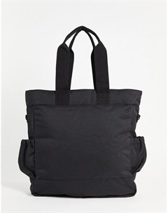 Сумка тоут и рюкзак из черного нейлона с двумя карманами Asos design