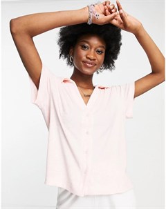 Розовая пляжная рубашка из махровой ткани New look