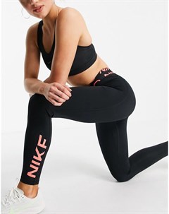 Черно оранжевые леггинсы Nike Pro Training GRX Nike training