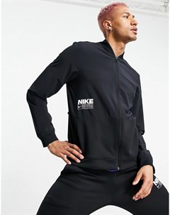 Черный свитшот на молнии Dri FIT Nike training