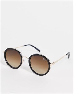 Черные круглые солнцезащитные очки в стиле унисекс с коричневыми стеклами Quay Firefly Quay australia