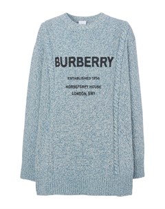 Голубой свободный свитер из шерсти и хлопка Burberry