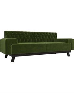 Прямой диван Мюнхен Люкс микровельвет зеленый Артмебель