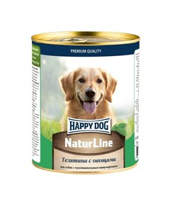 Влажный корм Natur Line для взрослых собак всех пород полноценный консервированный с телятиной и ово Happy dog