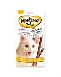 Лакомство для кошек лакомые палочки с цыпленком и печенью 13 5 см 15 г 3 шт в упаковке Мнямс