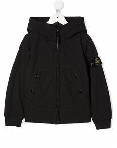 Пуховик на молнии с нашивкой логотипом Stone island junior