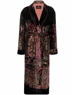 Велюровое пальто с цветочным принтом Etro