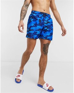 Темно синие волейбольные шорты длиной 5 дюймов с камуфляжным принтом Swimming Nike