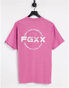 Розовая футболка с принтом на спине Fingercroxx